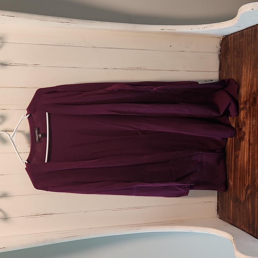 Deep purple, long Tunic cardigan